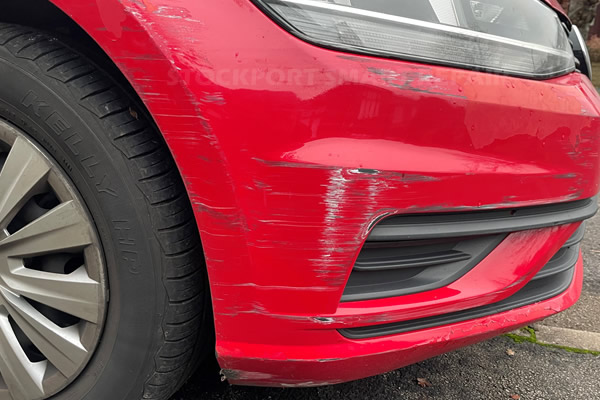 front bumper scuff before painting - Stockport Smart Repair Gallery