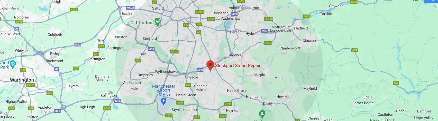 location map showing smart repair near me