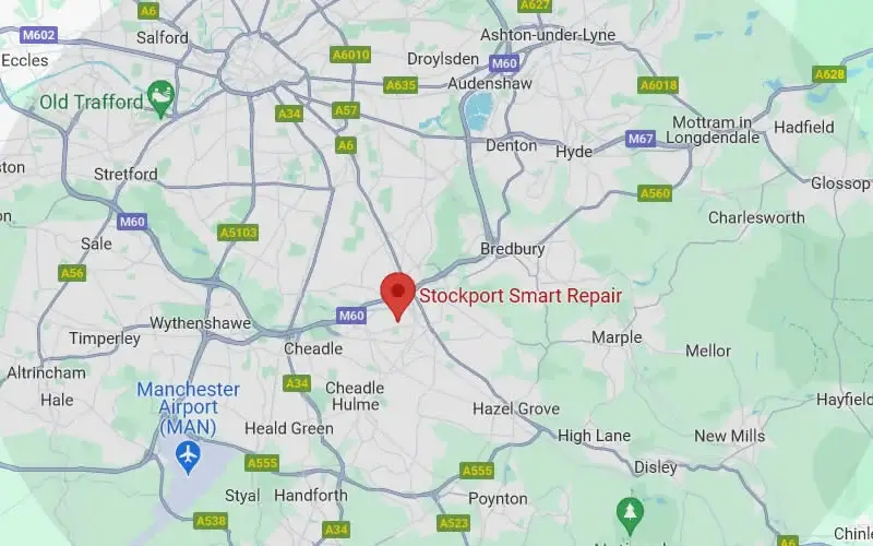 smart repairs in the Stockport area - see map